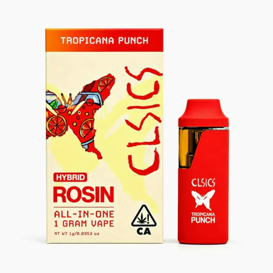 CLSICS Rosin & Rosin Infused Pre Rolls - Tropicana Punch - Live Rosin All in One Vape - 1g - 1