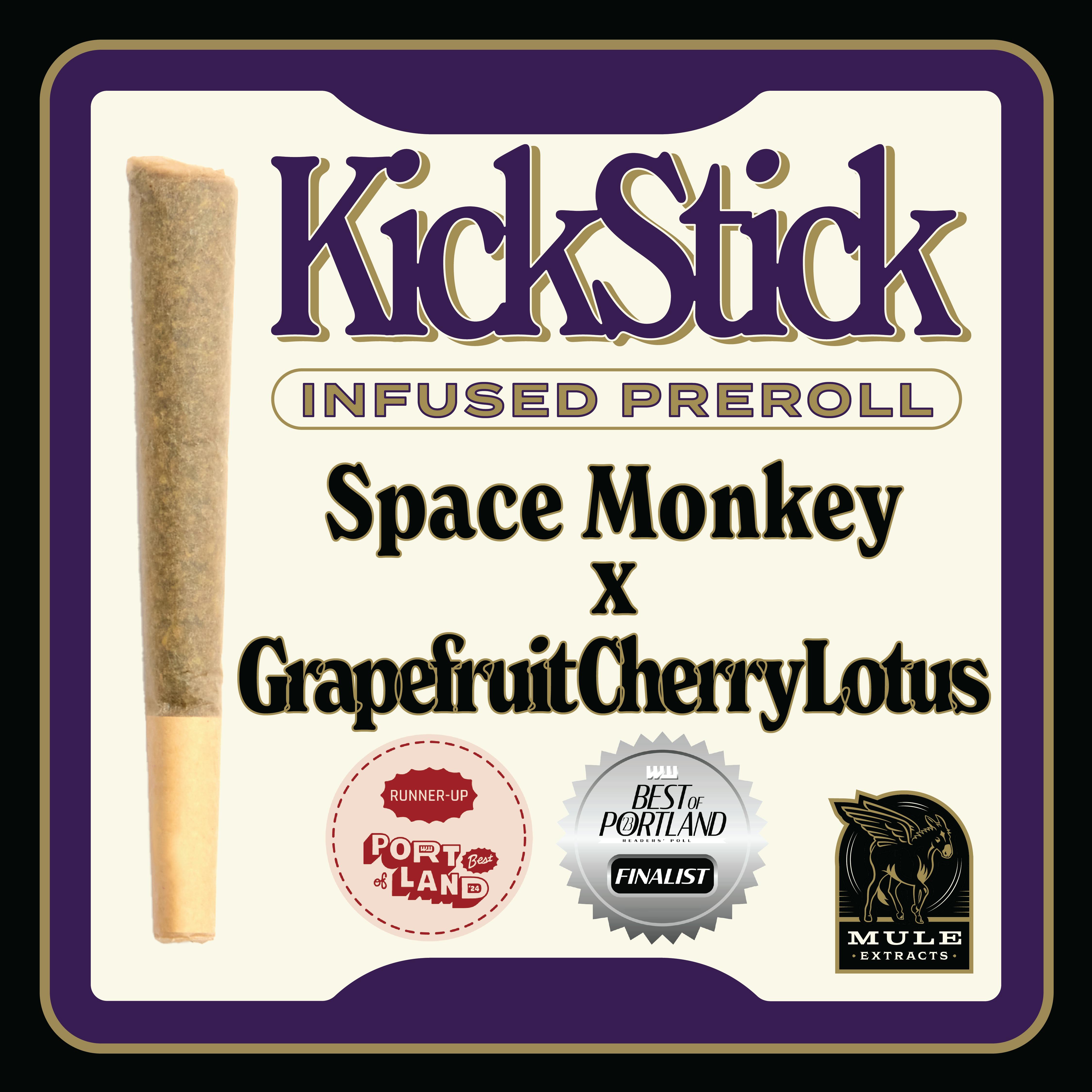 Mule Extracts - Space Monkey x Grapefruit Cherry Lotus | Infused Joint | 1g - 1