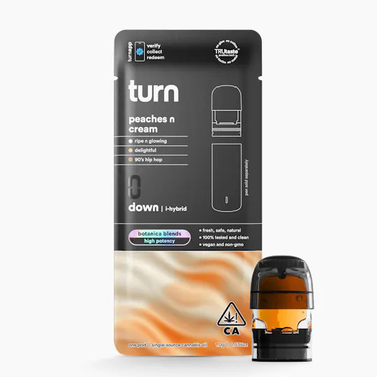 turn - Peaches N Cream | Botanica Blends | Pods | Indica-Hybrid | 1g (1) - 1