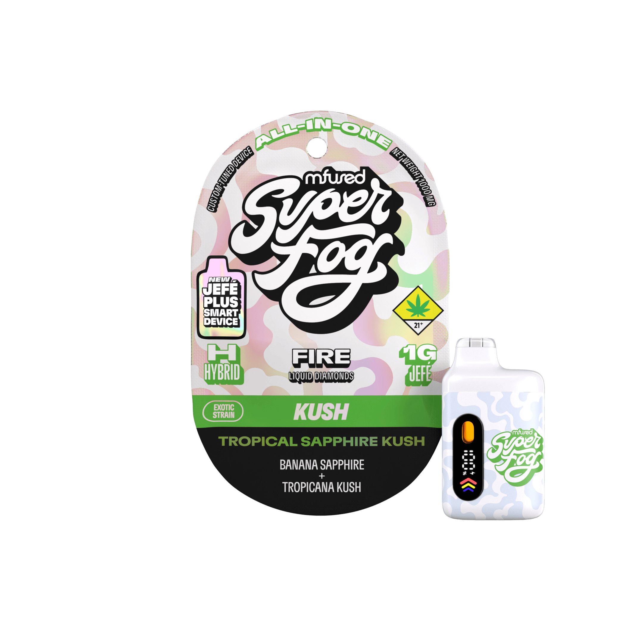 Super Fog by MFused - Blu Voodoo | FIRE Liquid Diamonds Tank Cartridge | 1g - 1