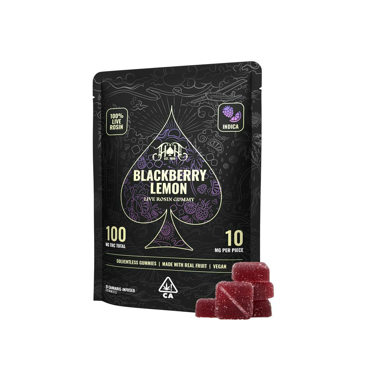 Heavy Hitters - Live Rosin | Blackberry Lemon Gummies | 100mg | 10ct | 10mg/ea - 1