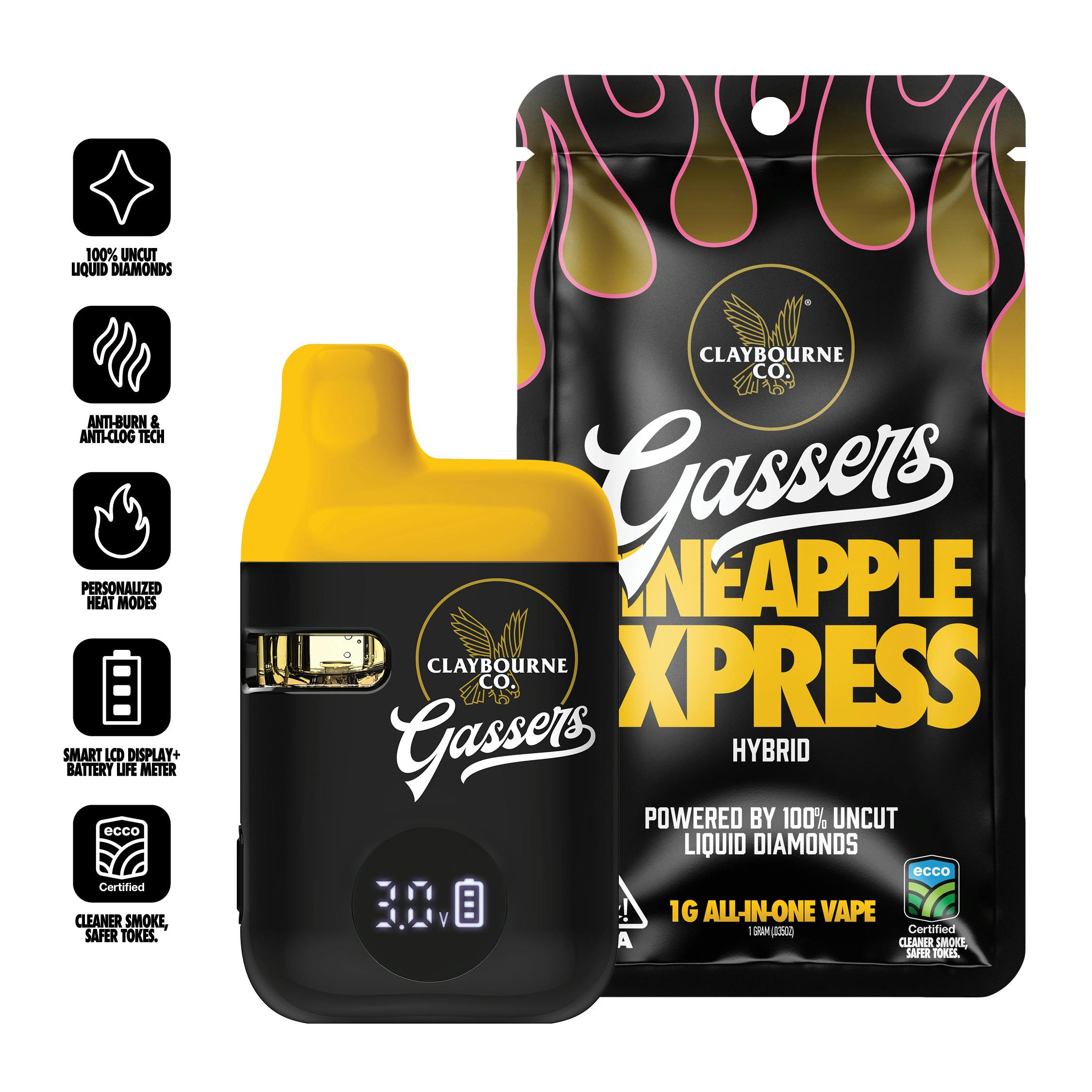 Claybourne Co. - Pineapple Express (1g) - Gassers All-In-One Liquid Diamonds Vape - 1