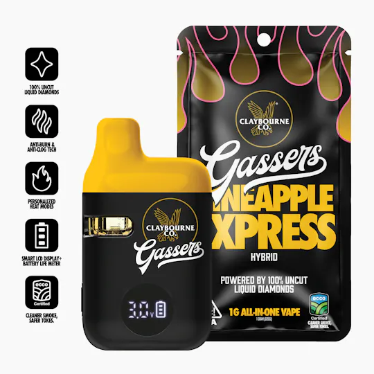 Claybourne Co. - Pineapple Express (1g) - Gassers All-In-One Liquid Diamonds Vape - 1