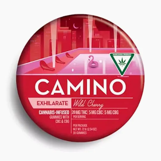 Camino - Exhilarate | Wild Cherry 5:1:1 Gummies | 1000mg | 20ct | 50mg/ea - 1