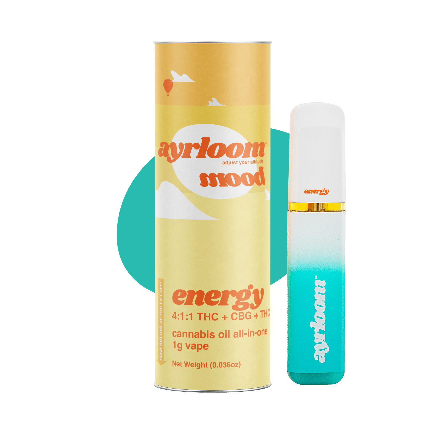 ayrloom - Mood Energy | Disposable | 1g | THC : THCV : CBG - 1