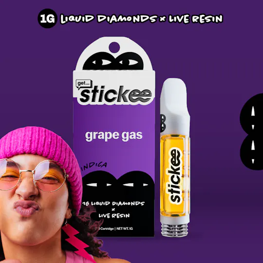 Stickee - Grape Gas | LR Diamond Cartridge | 1G - 1