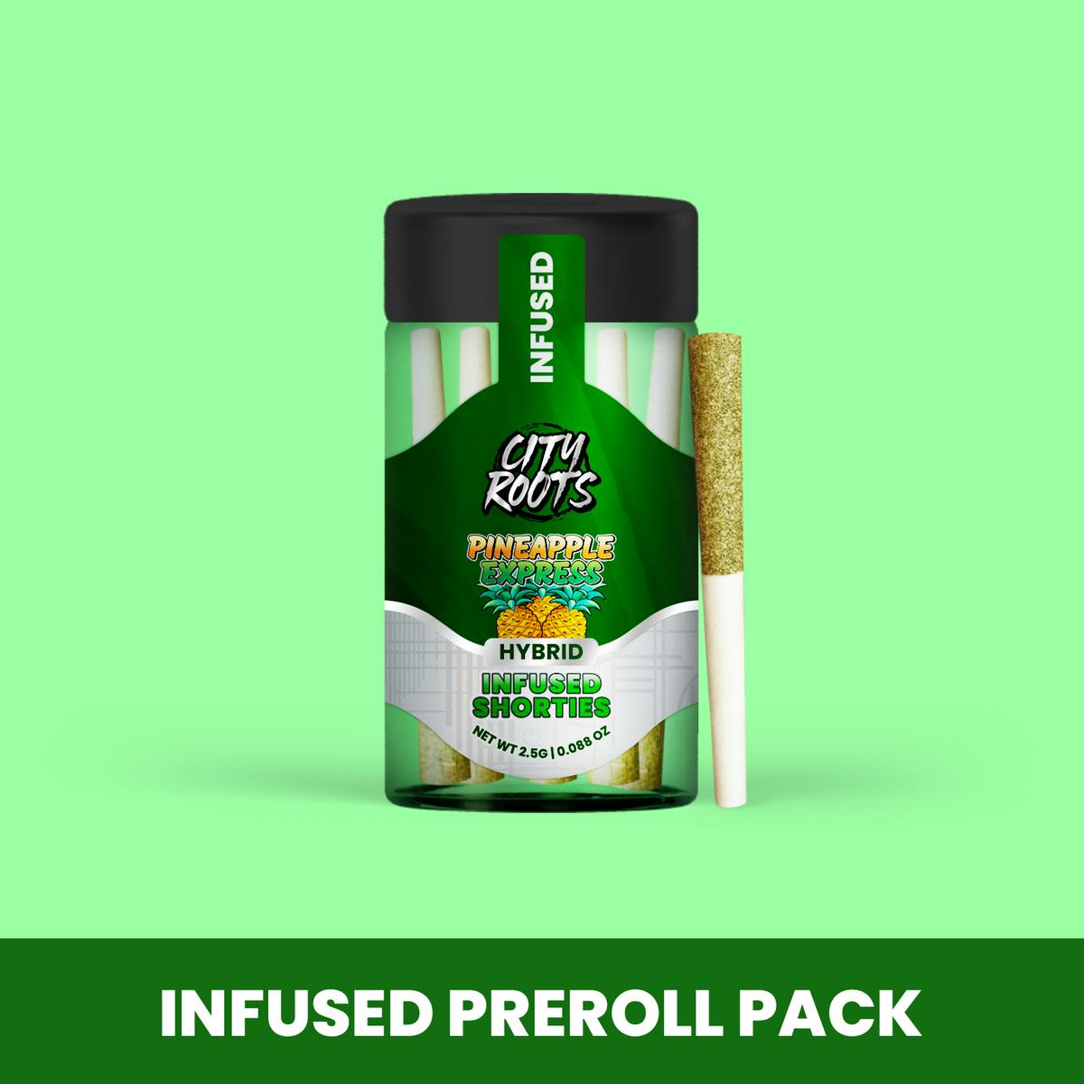 City Roots - Pineapple Express (Hybrid) 5pk Infused Shorties Prerolls 2.5g - 1