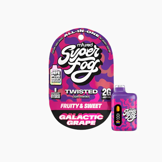 Super Fog by MFused - Galactic Grape | TWISTED Liquid Diamonds Jefé Plus Disposable | 2g - 1