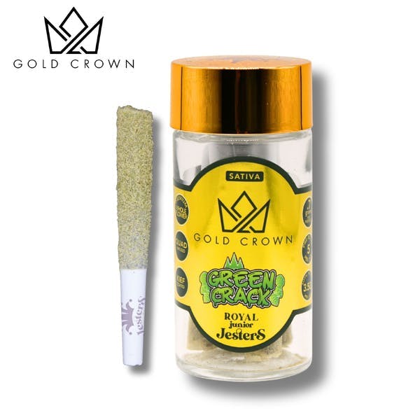 Gold Crown - Royal Junior Jesters | Green Crack | Infused Joints | 0.7g each | 5pk - 1