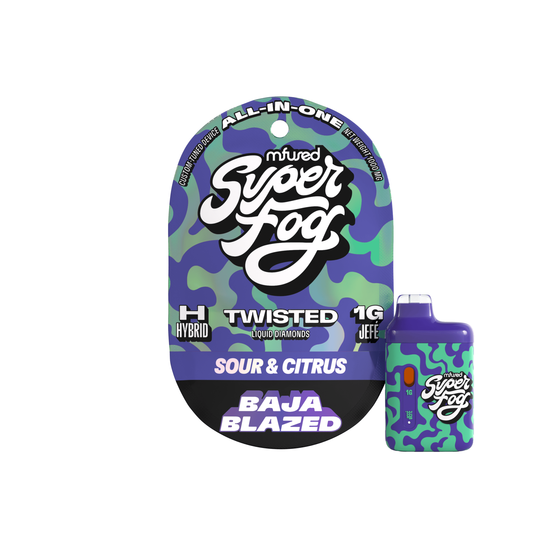 Super Fog by MFused - Baja Blazed | TWISTED Liquid Diamonds Jefé Disposable | 1g - 1
