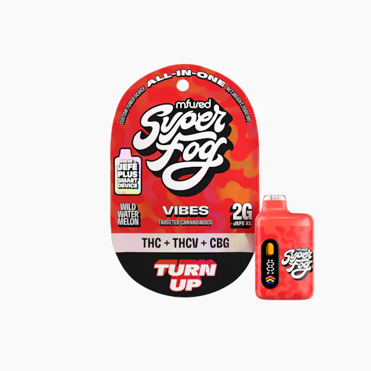 Super Fog by MFused - Turn Up | VIBES Targeted Cannabinoids Jefé Plus Disposable | 2g - 1