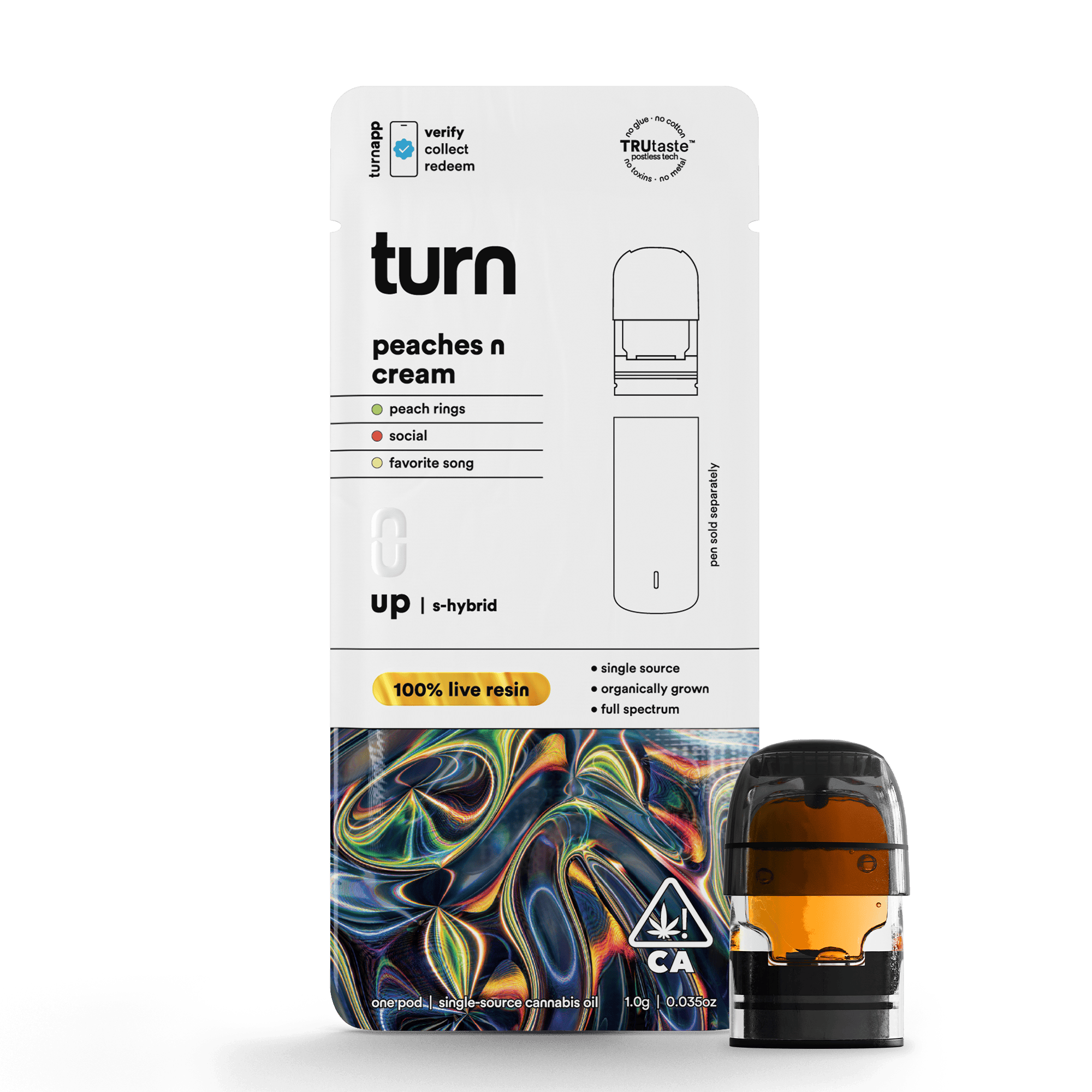turn - Peaches N Cream | 100% Live Resin | Indica-Hybrid - 1
