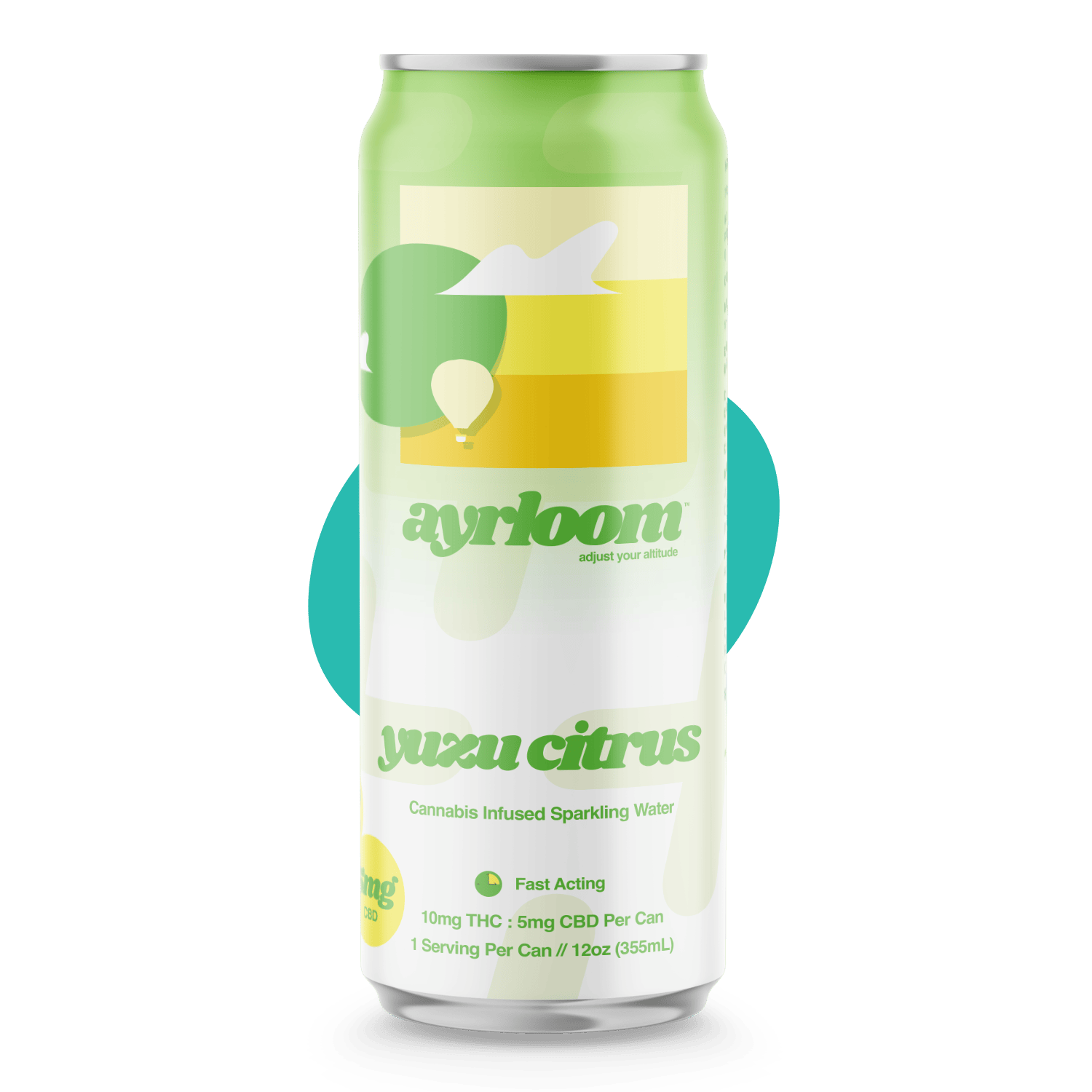 ayrloom - Yuzu Citrus 2:1 THC:CBD | Carbonated | 10mg | 12fl oz - 1