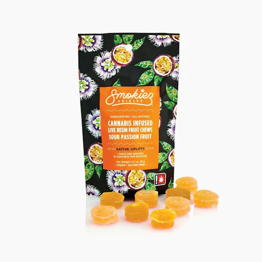 Smokiez Edibles - Sour Passionfruit Live Resin Gummies | 100mg | 10ct | 10mg/ea - 1