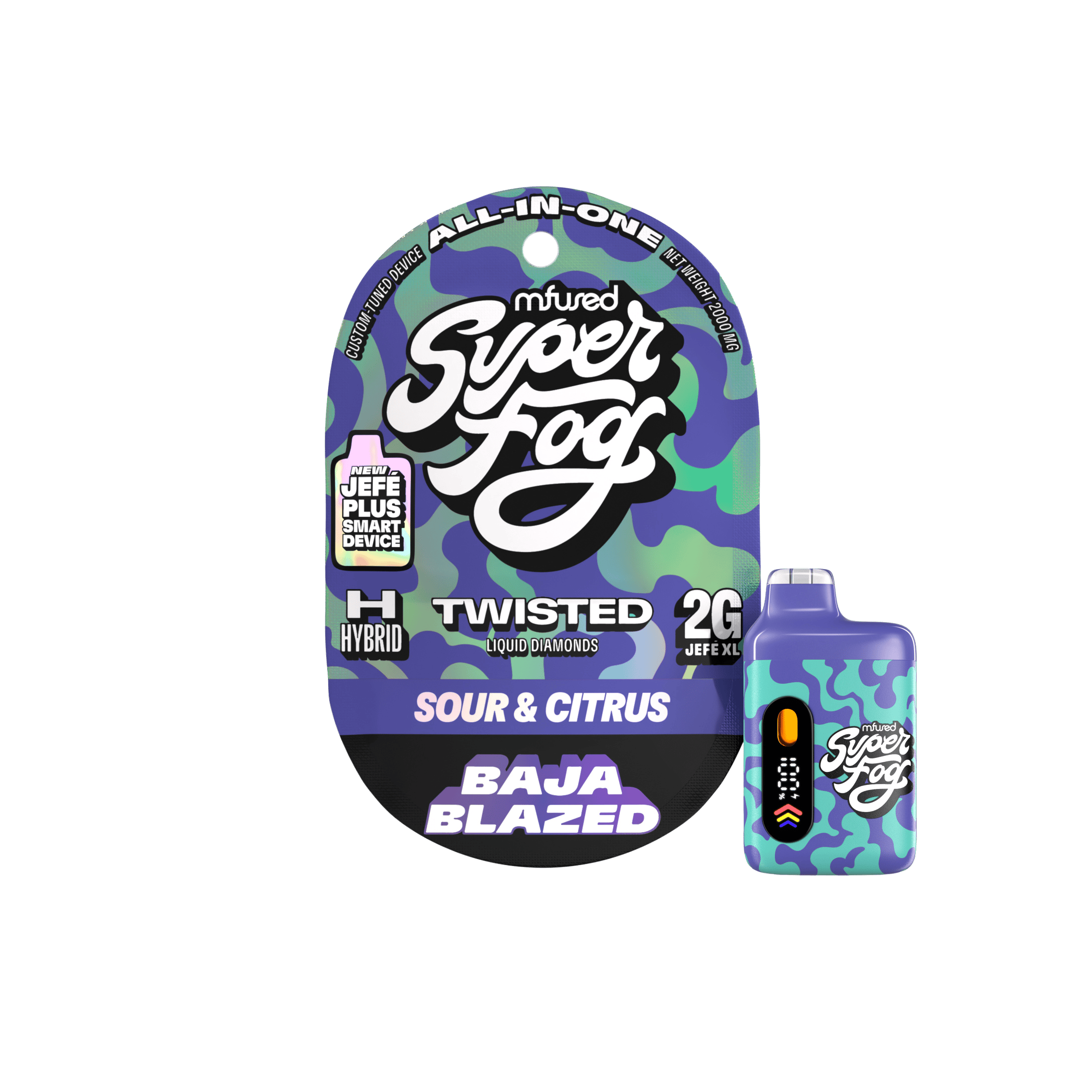 Super Fog by MFused - Baja Blazed | TWISTED Liquid Diamonds Jefé Plus Disposable | 2g - 1