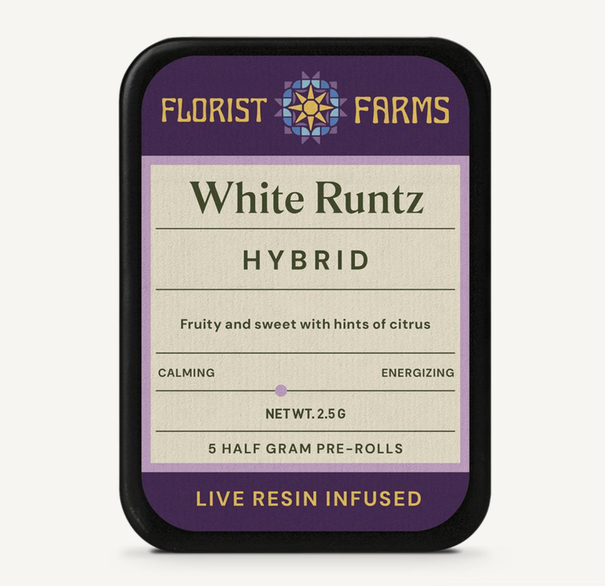 Florist Farms - Florist Farms | White Runtz | Live Resin Infused Minis | 0.5g each | 5pk - 1