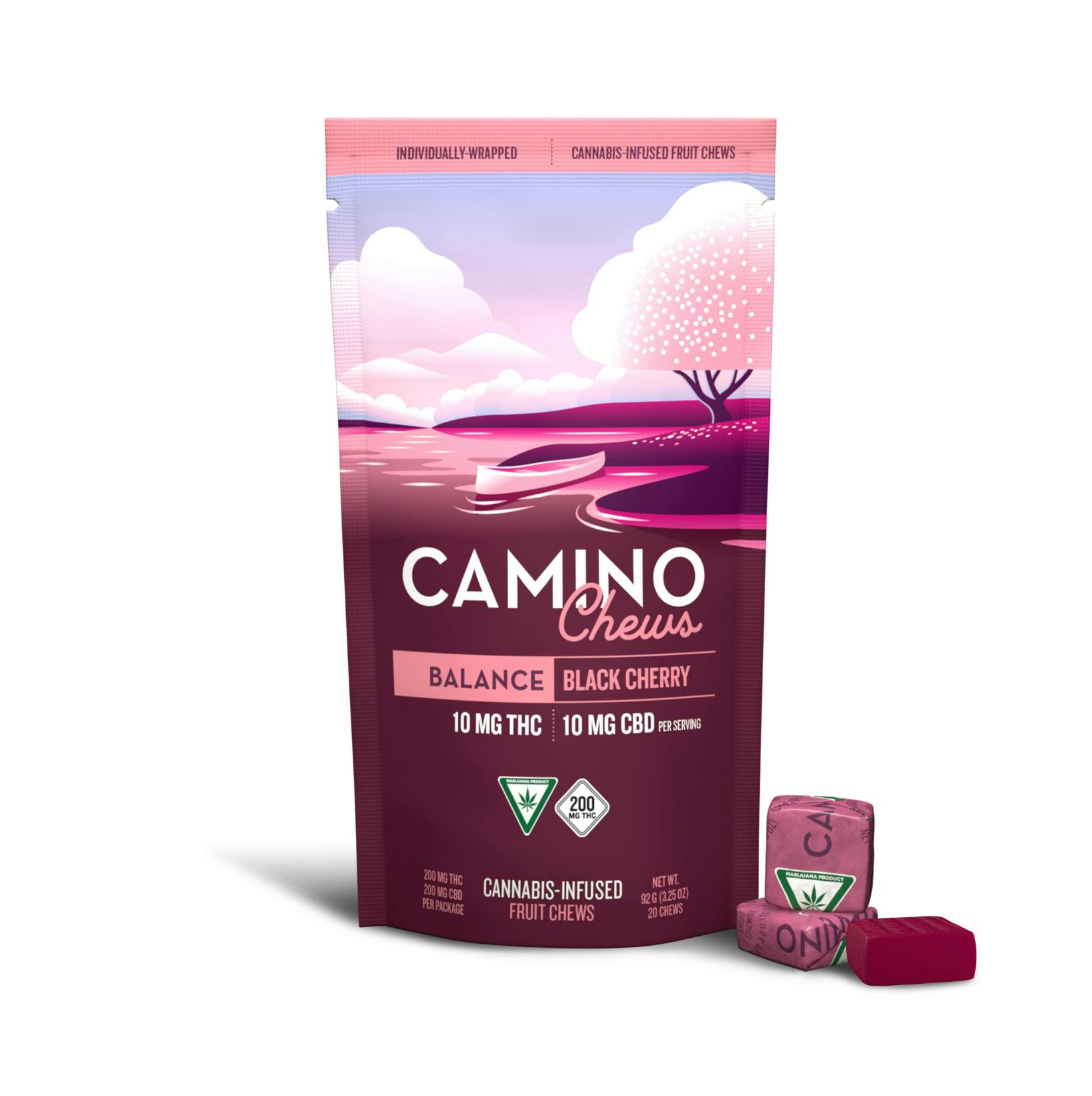 Camino - Balance | Black Cherry THC:CBD 1:1 Gummies | 200mg | 20ct | 10mg/ea - 1
