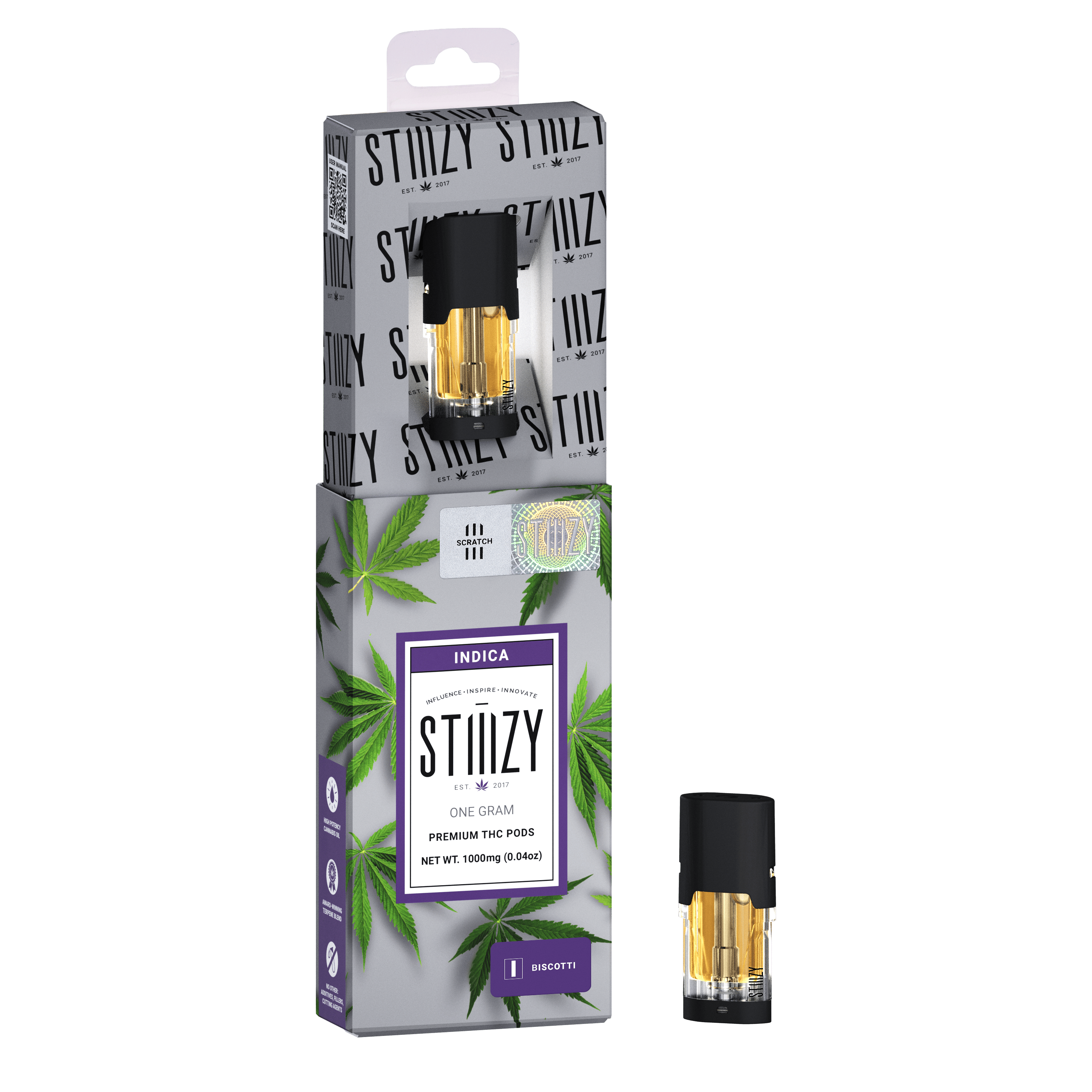 STIIIZY - Vape Cartridge - BISCOTTI 1G Original THC Pod - STIIIZY - 1