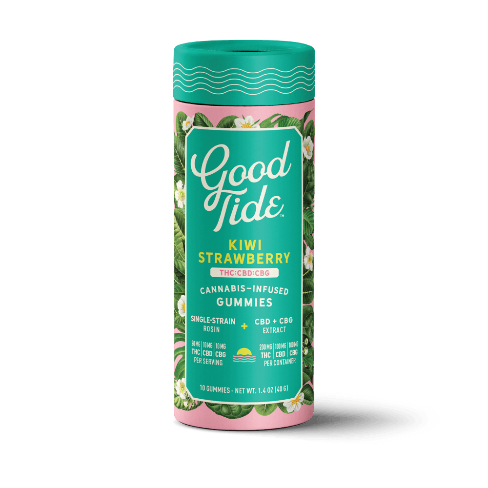 Good Tide - Kiwi Strawberry 2:1:1 THC:CBD:CBG Gummies | 200mg | 10ct | 20mg/ea - 1