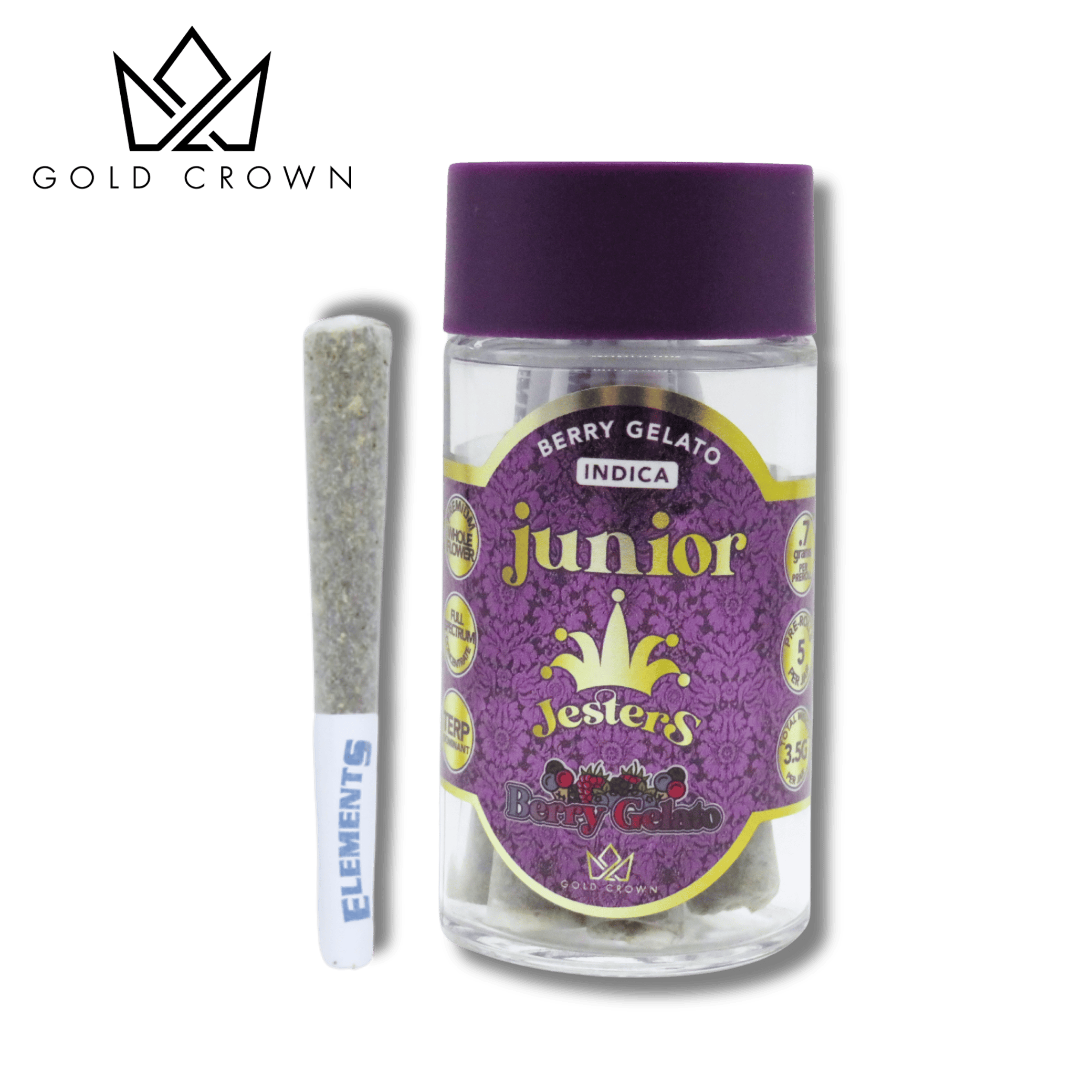 Gold Crown - Royal Junior Jesters | Berry Gelato | Infused Joints | 0.7g each | 5pk - 1