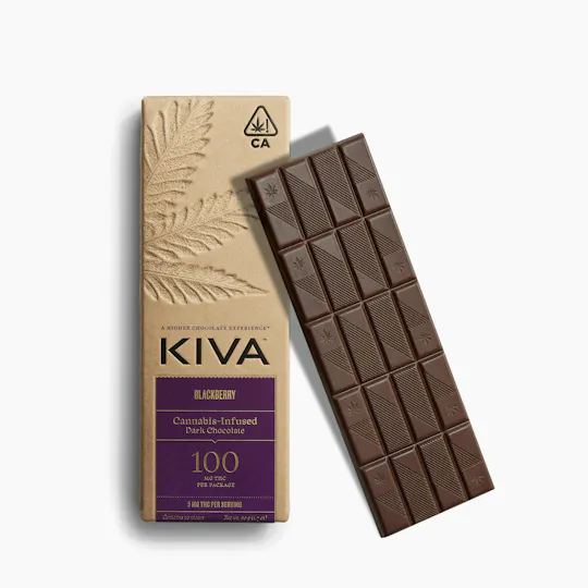 Kiva Confections - Kiva | Blackberry Dark Chocolate Bar | 100mg | 20ct | 5mg/ea - 1