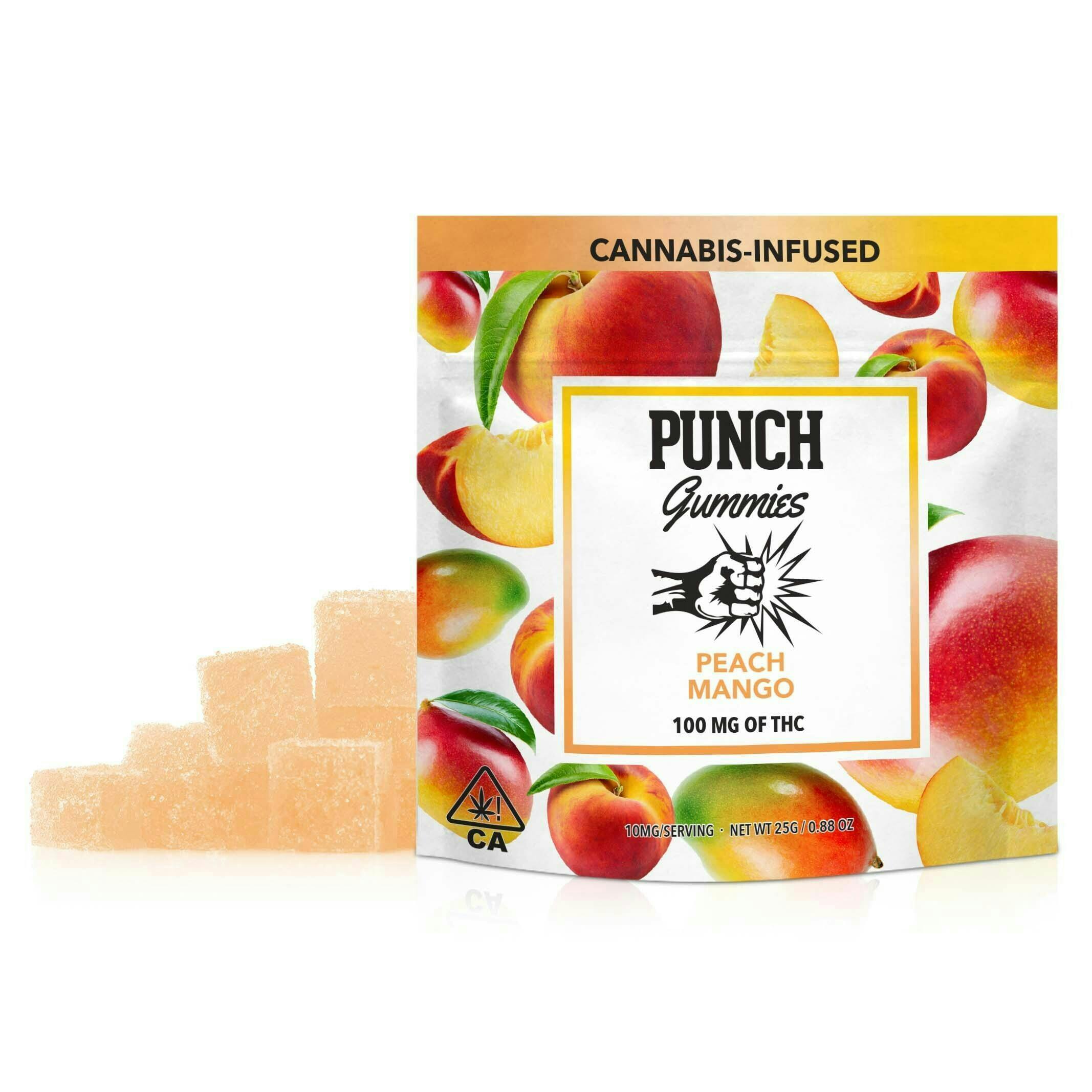 Punch Edibles & Extracts - Peach Mango Gummies 100mg - 1