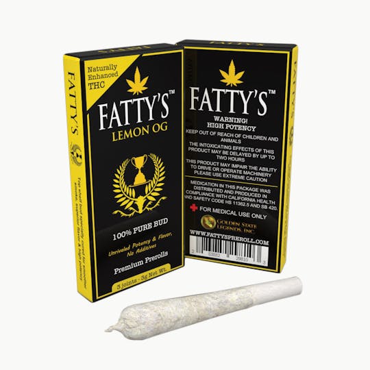 Fatty's - Lemon OG - Fatty's Pre-Rolls 3pk (3g total) - 1