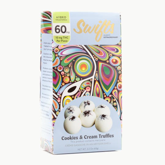 Swifts Edibles - Cookies & Cream Truffles 60mg - Hybrid - 1