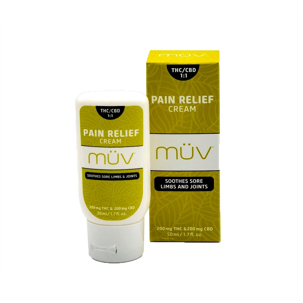 MÜV Cannabis Infused Products - MÜV Pain Relief Cream - 1:1 - 1
