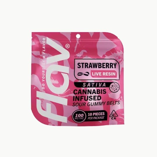Flav - Live Resin Belts - Strawberry - 100mg 10pk - 1