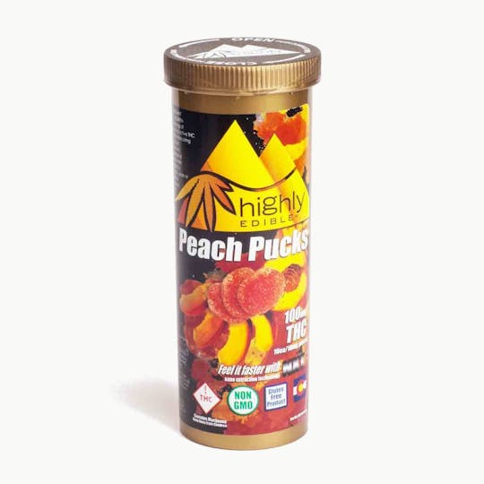 Highly Edible - Peach Puck 100mg REC - CO - 1