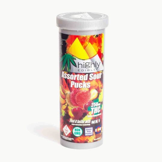 Highly Edible - Assorted Sour Pucks 250mg MED - CO - 1