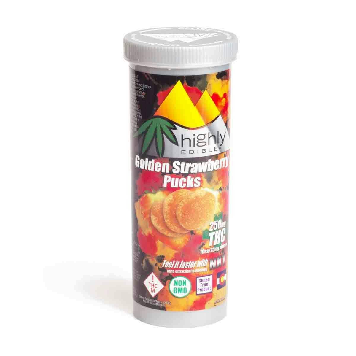 Highly Edible - Golden Strawberry Puck 250mg MED - CO - 1