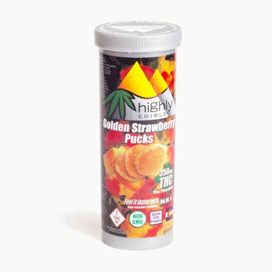 Highly Edible - Golden Strawberry Puck 250mg MED - CO - 1