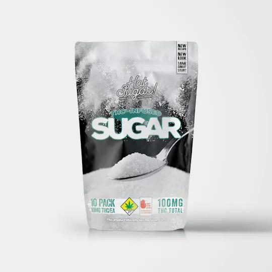 Hot Sugar! - Infused Sugar | Plain Cooking | 100mg | 10ct | 10mg/ea - 1