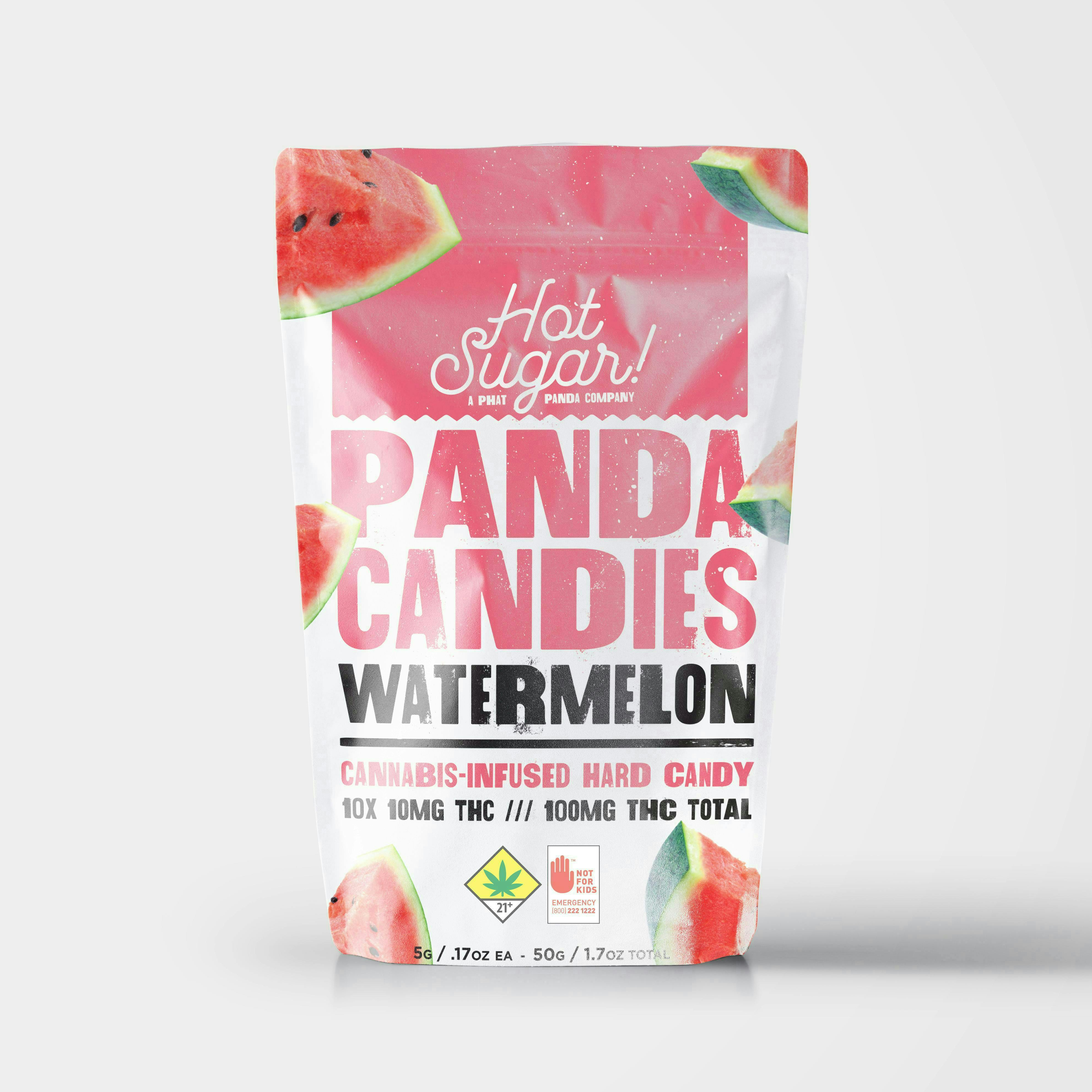 Hot Sugar! - Hot Sugar! | Panda Candies | Sour Watermelon Gummies | 100mg| 10ct| 10mg/ea - 1