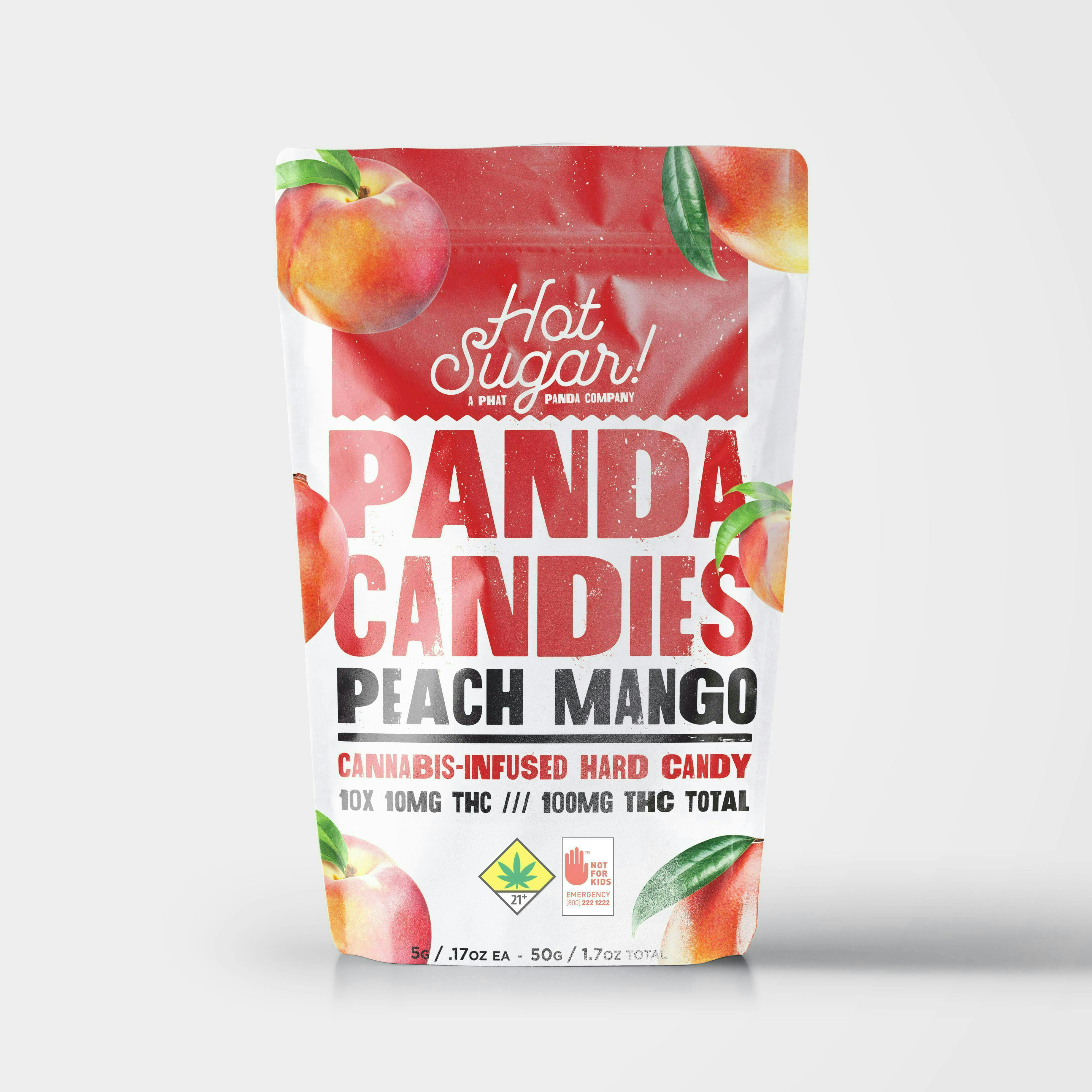Hot Sugar! - Hot Sugar! | Panda Candies | Peach Mango Edibles | 100mg | 10ct | 10mg/ea - 1