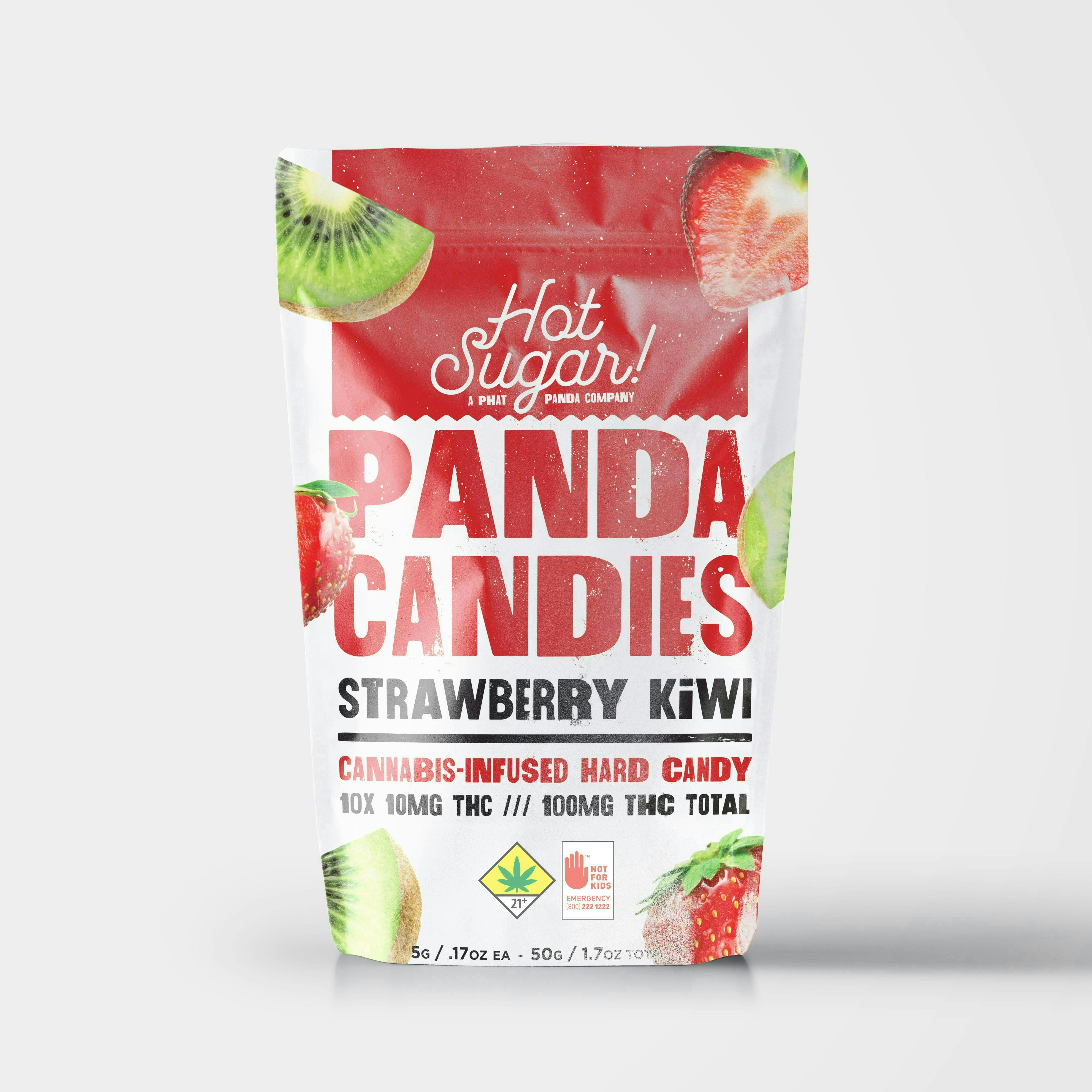 Hot Sugar! - Hot Sugar! | Panda Candies | Strawberry Kiwi Gummies | 100mg| 10ct| 10mg/ea - 1