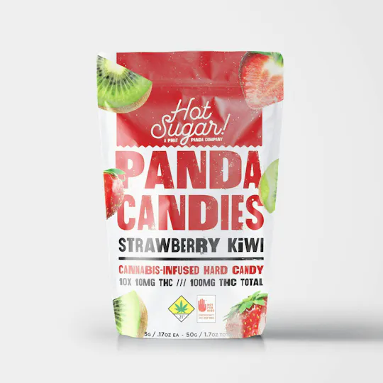 Hot Sugar! - Panda Candies | Strawberry Kiwi Gummies | 100mg | 10ct | 10mg/ea - 1