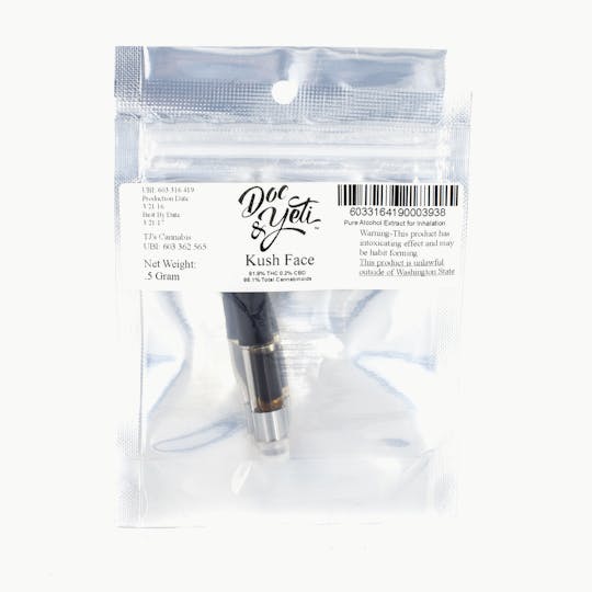 Doc & Yeti Urban Farms - Kush Face Vape Cartridge - 1