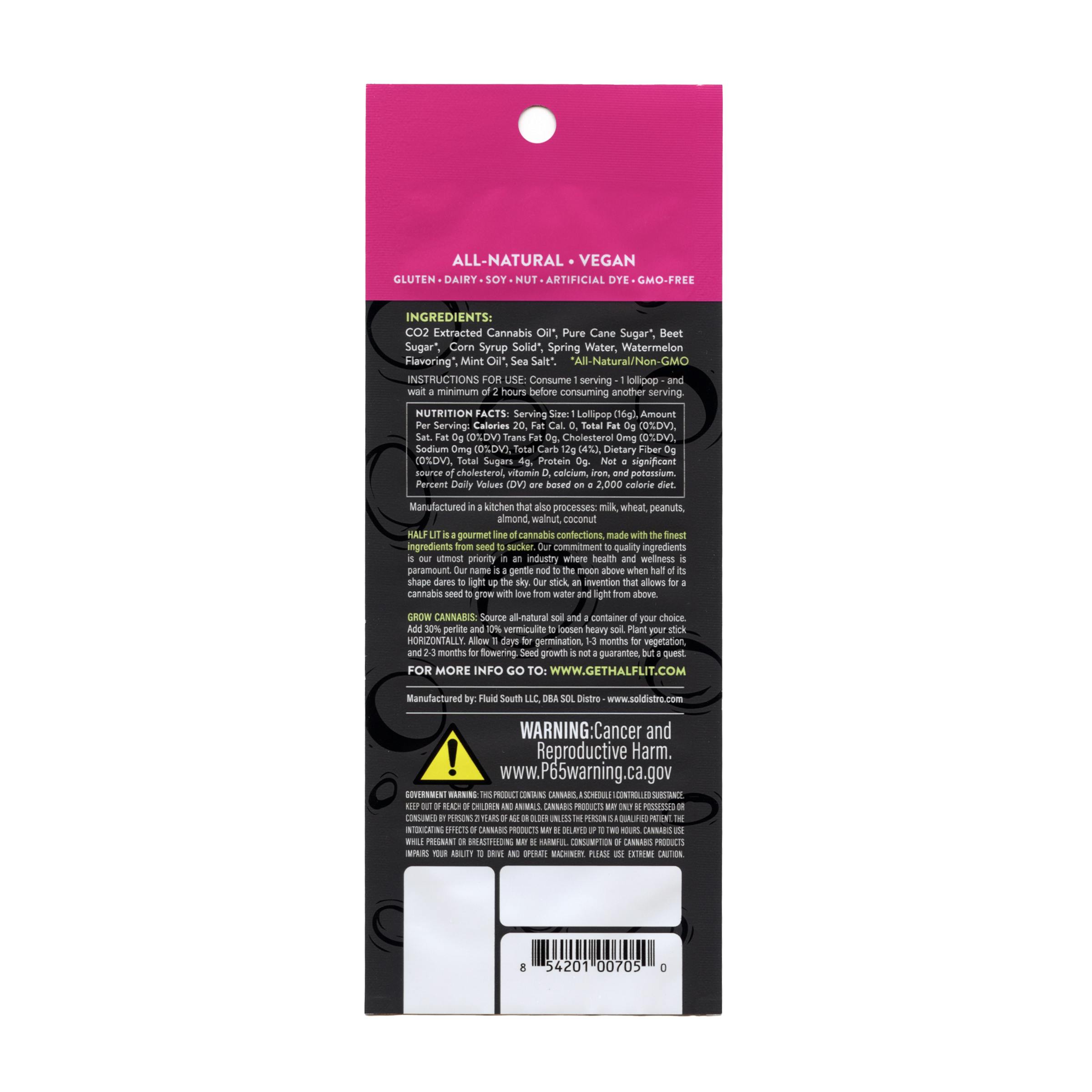 Half Lit - Watermelon Wonderland Lollipop 10mg - 1