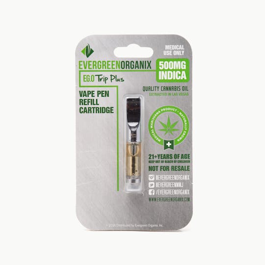 Evergreen Organix - Indica 500mg EG.O Trip Plus Cartridge - 1