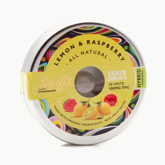Swifts Edibles - Lemon & Raspberry Sour Drops 100mg - Hybrid - 1