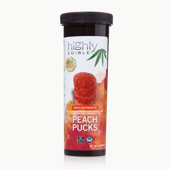 Highly Edible - Peach Pucks SATIVA 100mg - NV - 1