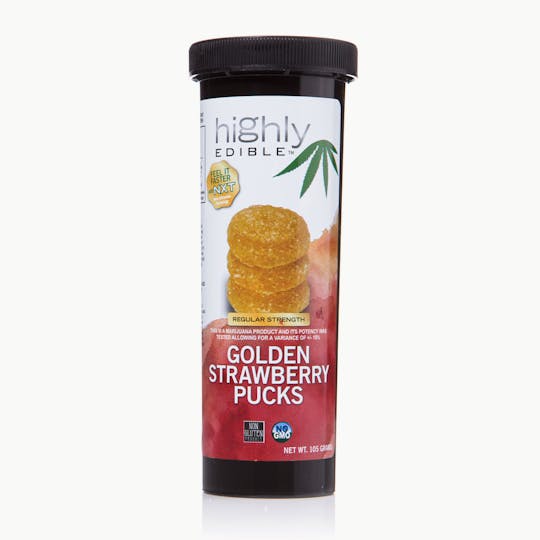 Highly Edible - Golden Strawberry Pucks SATIVA 100mg - NV - 1