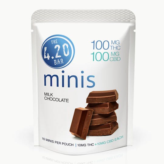 Evergreen Herbal - 4.20Bar Minis – Milk Chocolate 1:1 CBD:THC - 1