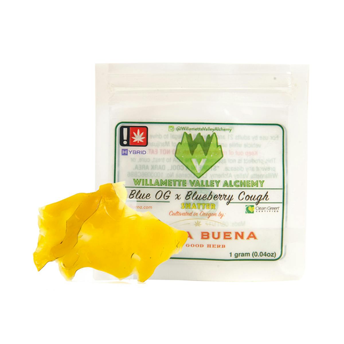 Willamette Valley Alchemy LLC - Blue OG x Blueberry Cough Shatter - 1