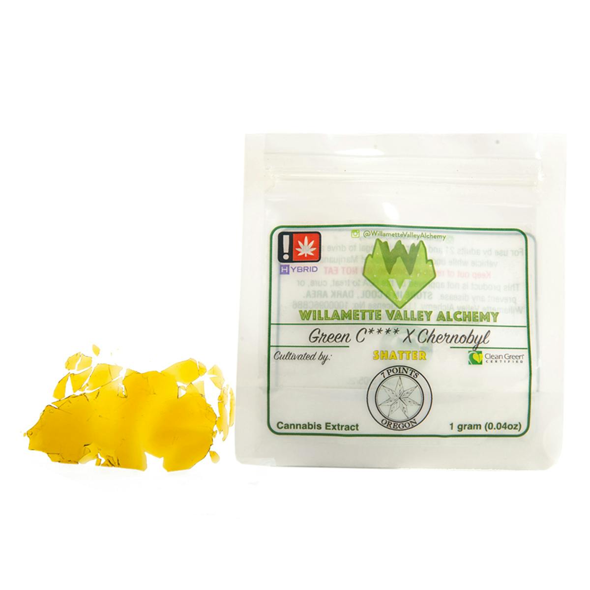 Willamette Valley Alchemy LLC - Green C**** x Chernobyl Shatter - 1