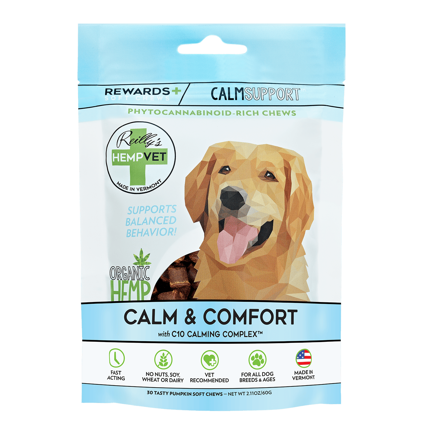 Reillys HEMPVET - CALM SUPPORT REWARDS+ with C10 Calming Complex™ - 1