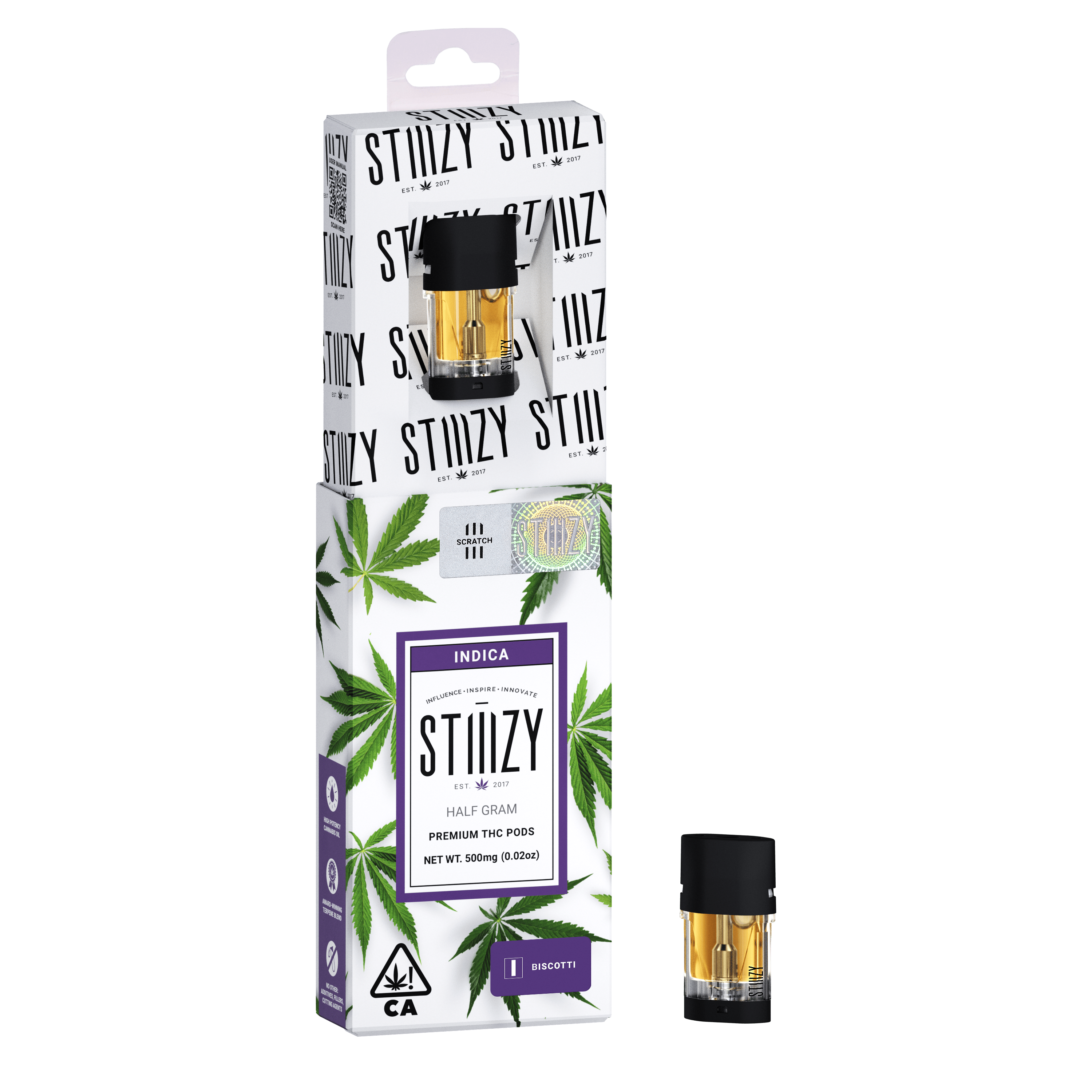 STIIIZY - Vape Cartridge - BISCOTTI .5G Original THC Pod - STIIIZY - 1